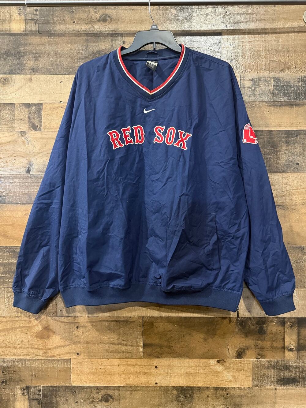 Vintage Nike Boston Red Sox Pullover Windbreaker Jacket- Navy Blue Size -XXL MLB